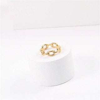 Curb Chain 18K Gold Ring