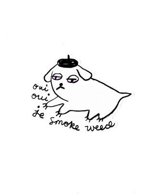Weed Dog Sticker