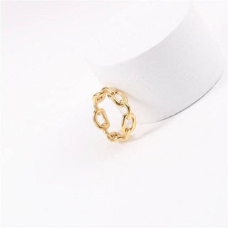 Curb Chain 18K Gold Ring