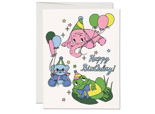 Birthday Animals Greeting Card - Blank Inside
