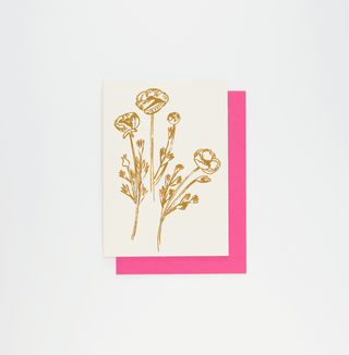 Gold Flowers Greeting Card