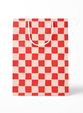 Red Checkered Gift Bag